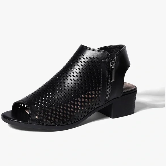 J. Adams Black Peep Toe Ankle Booties New in Box NIB size 10 - Picture 2 of 12